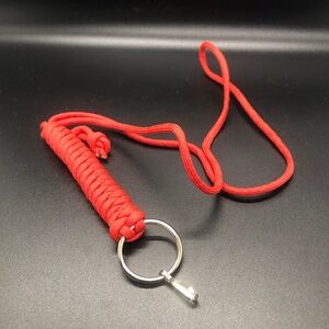 Id Lanyard Red Paracord Key Chain Necklace 18"